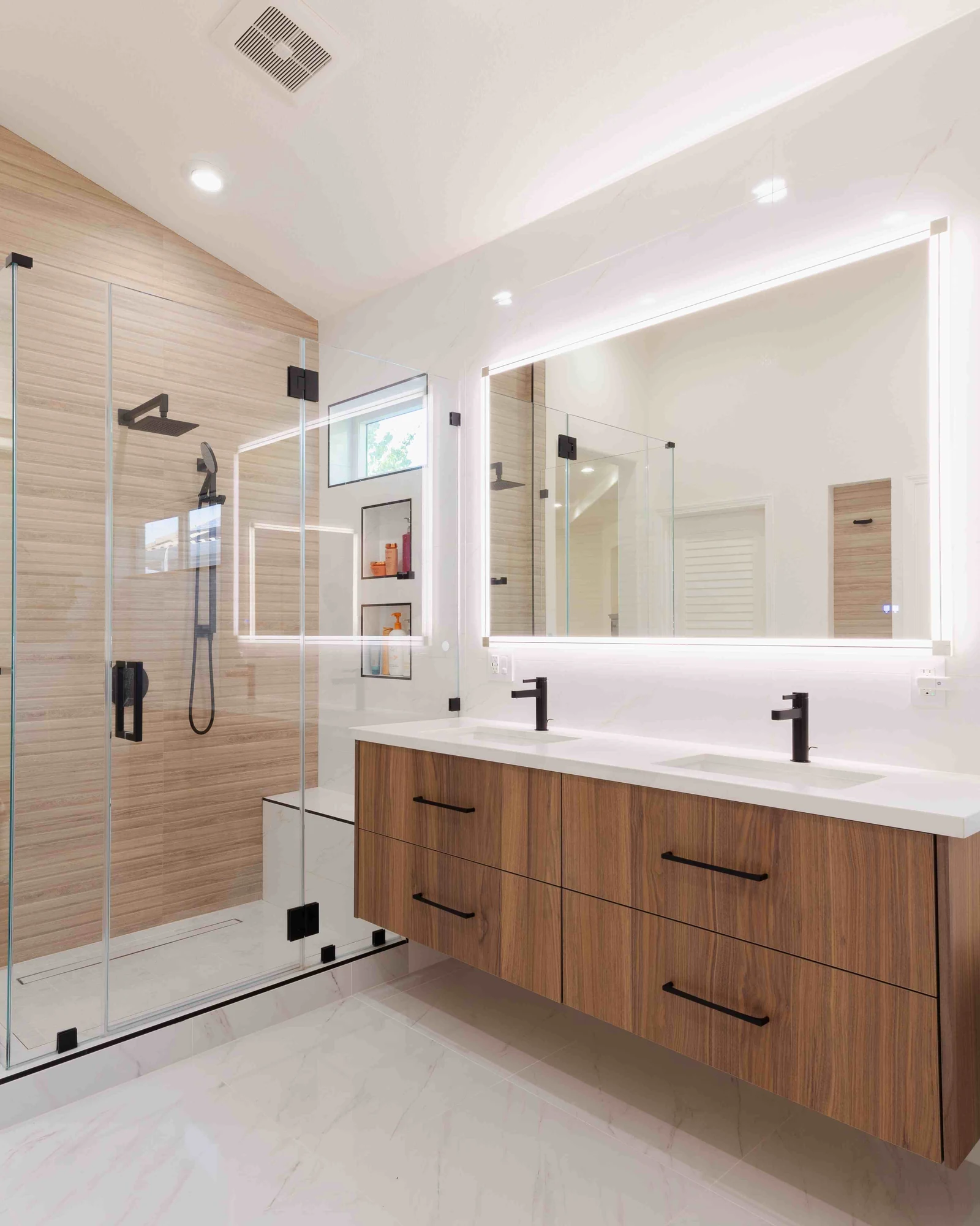 Master suite bathroom vanity in San Jose, California